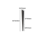 "A small, sleek, tapered zinc alloy pull bar with a geometric profile, shown with dimensions."