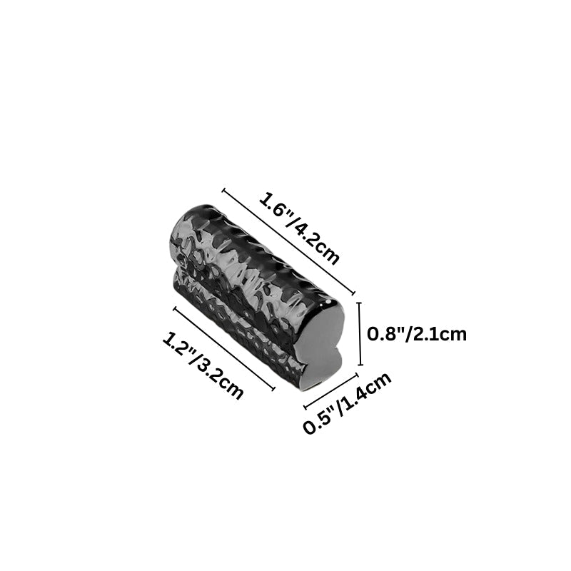 "Dimensions of a small hammered texture pull bar handle, highlighting its size and design."