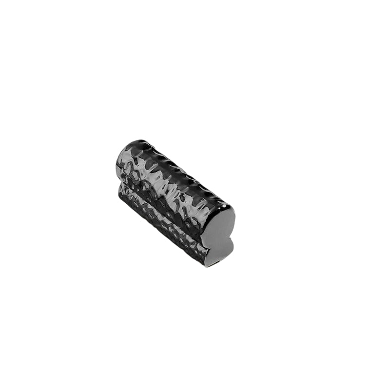 "Small gunmetal hammered texture pull bar handle, suitable for contemporary cabinets and drawers."