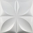 Zoban Wall Panel with 3D floral petal design in glossy white PVC finish, ideal for modern interior wall decoration.