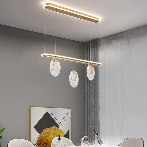 Make a statement with the sleek and sophisticated Aetheris Linear Chandelier
