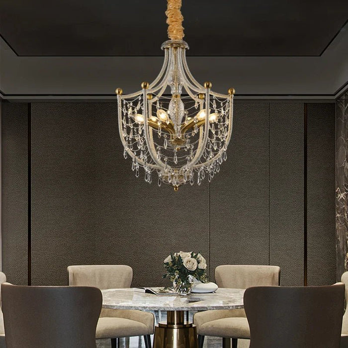 Create a mesmerizing ambiance with the soft glow of the Ajwad Chandelier Light.