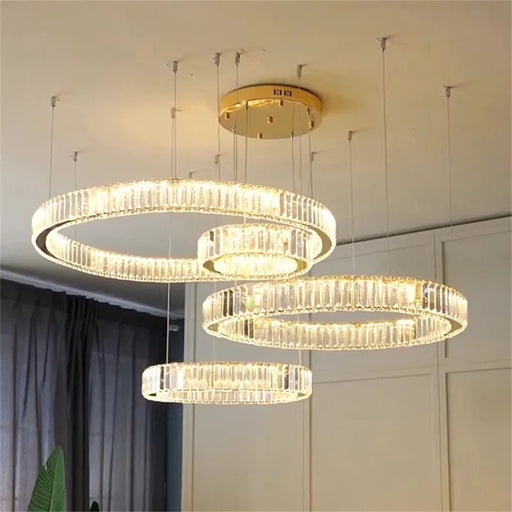 Almuealaq Circle Rings Chandelier - Residence SupplyElevate ambiance with the sleek Almuealaq Ceiling Light.