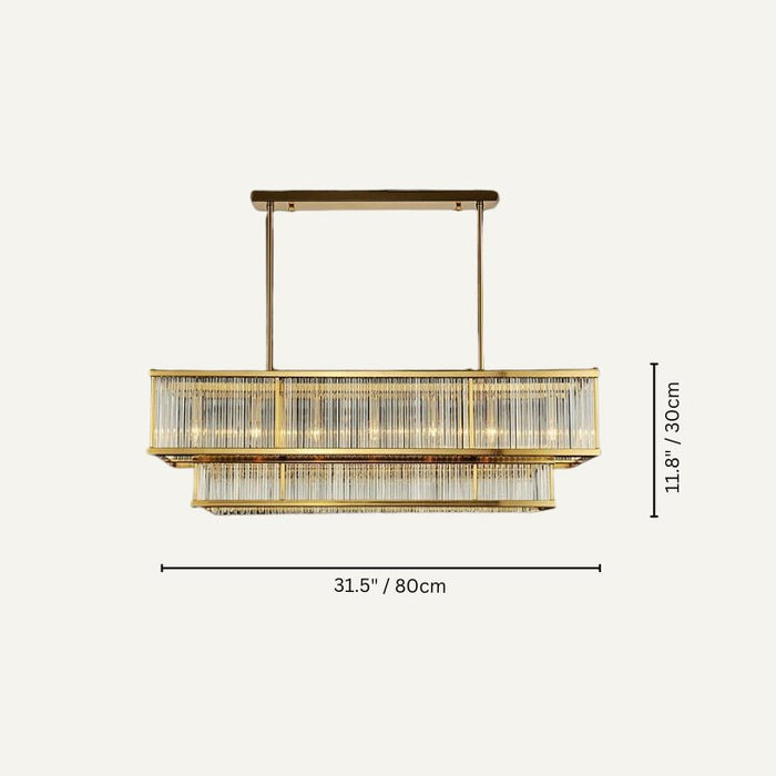 Alodia Art Deco Tiered Chandelier: With its tiered design and geometric patterns, this chandelier captures the glamour and opulence of the Art Deco era, making it a statement piece in any room.