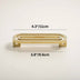 Gold oval pull bar with metal finish, measuring 4.3 inches by 3.8 inches on a white background.
