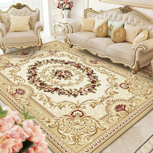 Elevate your interior design with the exquisite craftsmanship and timeless style of the Anain Area Rug, complementing any decor.