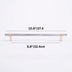 Stainless steel and cream bar pull with measurements 10.8 inches overall length and 8.8 inches center-to-center spacing.