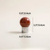 Red spherical cabinet knob with chrome base, shown with dimensions 0.9" diameter and 1.3" total height.