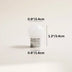 White spherical cabinet knob with polished metal base, shown with dimensions 1.3" height by 0.9" width.