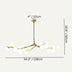 Brass branch chandelier with frosted glass globes suspended from ceiling against white background.