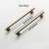 Brass bar pull handles with square bases shown in two sizes against a white background.
