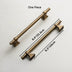 Brass pull handles with square bases in antique bronze finish, shown in two sizes against a light background.