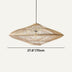 Woven rattan pendant light with natural finish and diamond-shaped design, 70cm diameter, hanging against white background.