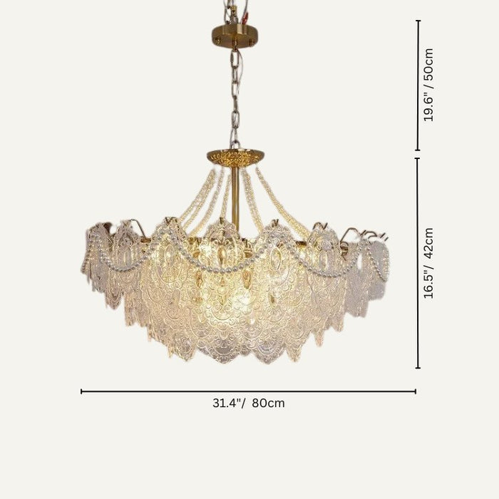 Add a touch of glamour to your home with the Bariq Glass Chandelier, its intricate glasswork and sparkling crystals creating a dazzling focal point for your decor.