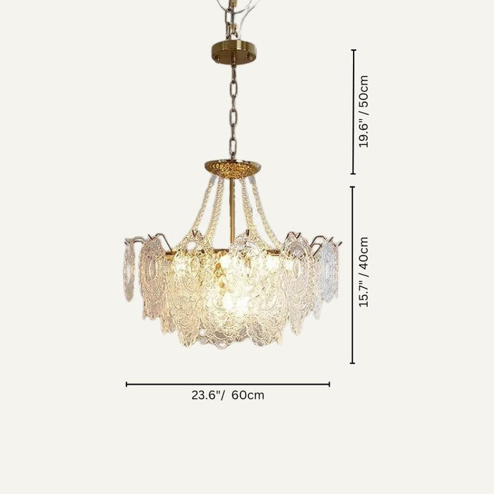 Make a lasting impression with the Bariq Glass Chandelier, its sophisticated design and sparkling crystals leaving a lasting impression on your guests.