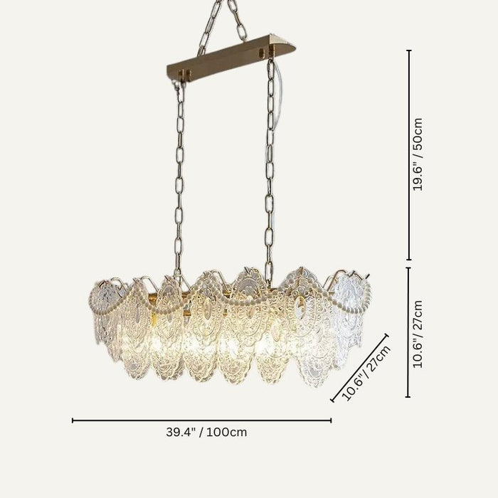 Crafted with precision and style, the Bariq Glass Chandelier is the perfect choice for adding a touch of sophistication to your living room, dining area, or foyer.