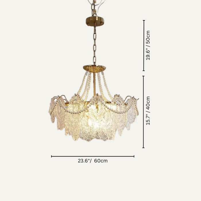 Enhance the beauty of your living space with the Bariq Glass Chandelier, its radiant light and refined aesthetic creating a sense of luxury and elegance.