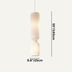 Cream ribbed pendant light with hourglass shape, shown against white background with dimensions.
