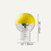 Yellow dome table lamp with metal wire base on neutral background.