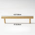 Brushed gold textured bar pull with cylindrical handles shown against a white background with dimensions labeled.