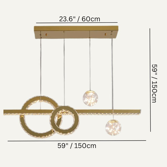 Cynosure Linear Chandelier Size Chart