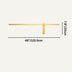 Gold brass wall lamp with horizontal arm and vertical accent bar against white background.