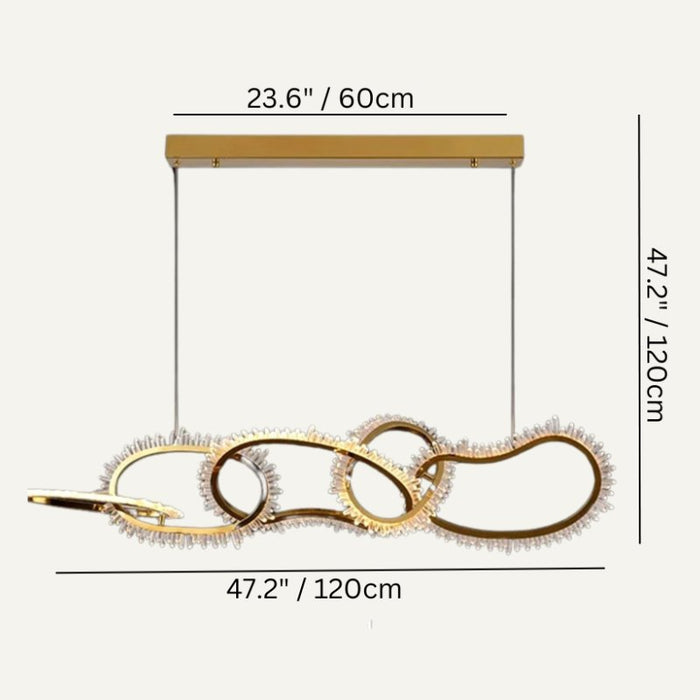 Lustre Linear Chandelier Size Chart