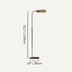 Brass floor lamp with a modern design, ideal for living rooms or reading nooks, measuring 51.1" in height and 15" in base wid