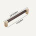 Modern pull bar with brushed gold metal handles and textured dark wood grip, shown at an angle on white background.