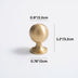 Brass sphere knob with round base shown with dimensions on white background.