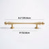 Brass pull bar with spherical knobs, 8.1 inches total length, mounted on white background.