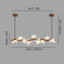 Decorative linear light with floral and branch design, hanging on a plain gray background, measuring 39.3 inches long with de