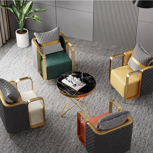 Crafted for both style and comfort, the Sedes Arm Chair features generously padded cushions and curved armrests, providing optimal support for relaxation.