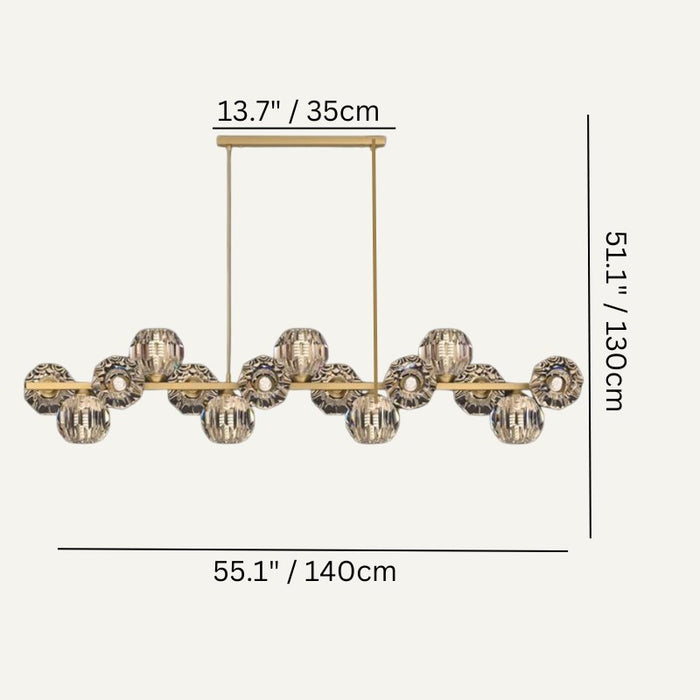 Serenity Linear Chandelier Size Chart