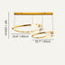 Gold leaf-shaped pendant chandelier with two tiers suspended from a brass bar against a light background.