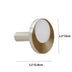 Brass and marble cabinet knob with cylindrical stem on white background.