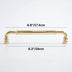 Brass pull handle with decorative end caps, measuring 6.8 inches, shown against white background.
