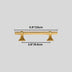 Gold cabinet pull bar with trapezoidal handles, measuring 5.9 inches overall length on gray background.