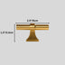 Brass bar pull handle with flared base shown with dimensions 2.4"/6cm width and 1.3"/3.3cm height.