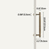 Antique brass double-sided door pull with measurements displayed against a white background.