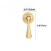 Gold cabinet knob with circular backplate and tapered handle, 2.8 inches tall.