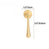 Gold teardrop door knob with circular backplate shown against white background.