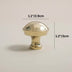 Brass dome cabinet knob with polished chrome top, measuring 1.1 inches wide by 1.2 inches tall.