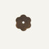 Bronze-finished flower-shaped handle backplate with center hole on neutral background.