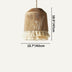 Woven pendant light with natural jute and cream tassel details, 40cm diameter, hanging against white background.